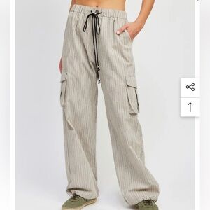 Emory Park Striped Cargo Pants‎ Small Brown/Black Natural New With Tags